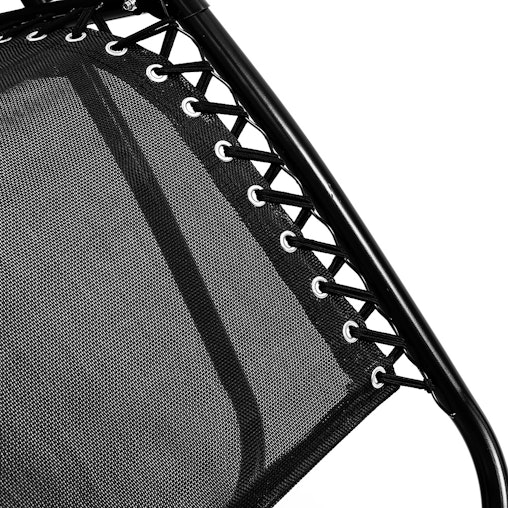 Wallaroo Foldable Reclining Deck Chair - Black Wallaroo Foldable Reclining Deck Chair - Black