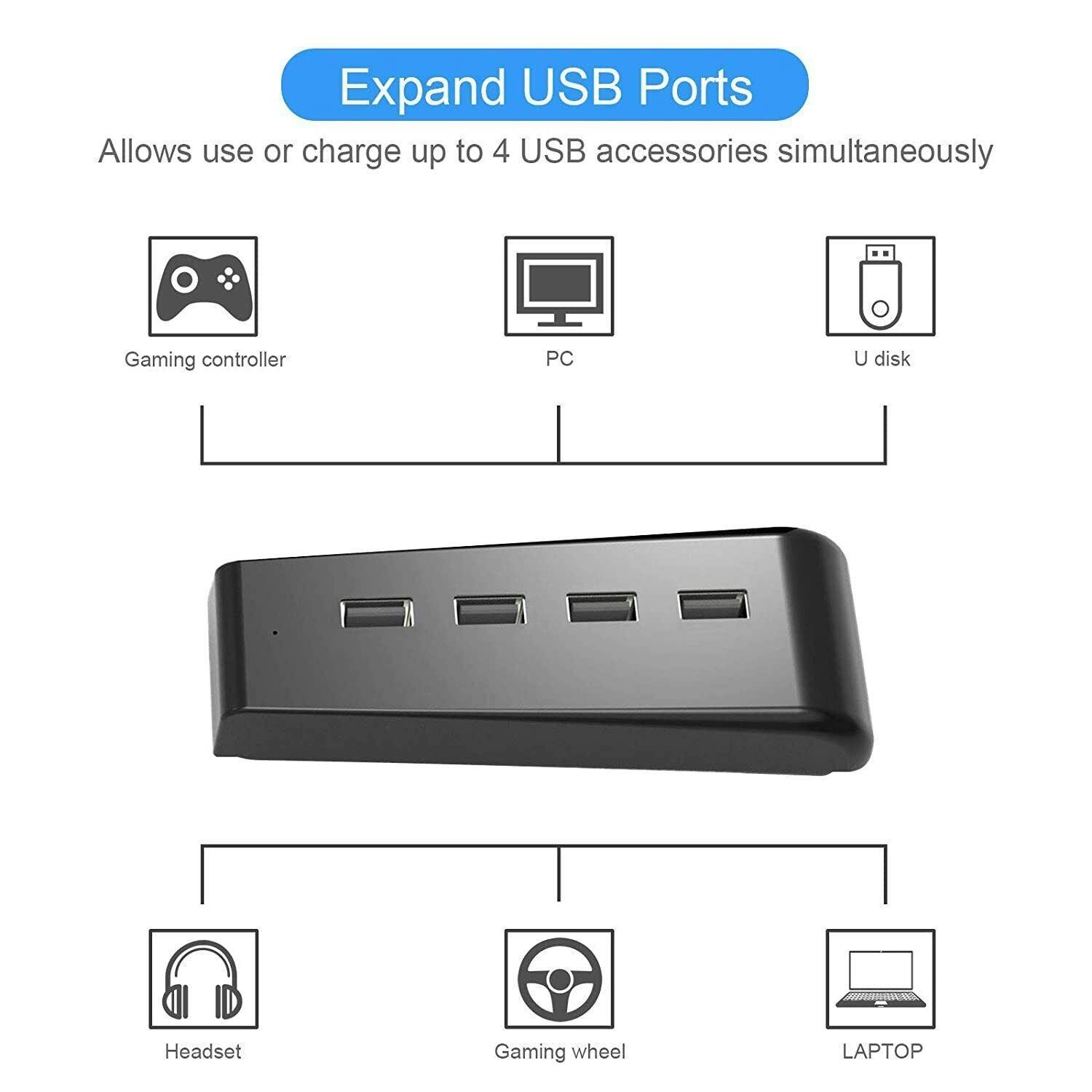 4Port USB 2.0 Hub For PS5 High-Speed Data Transmission Expansion Adapter