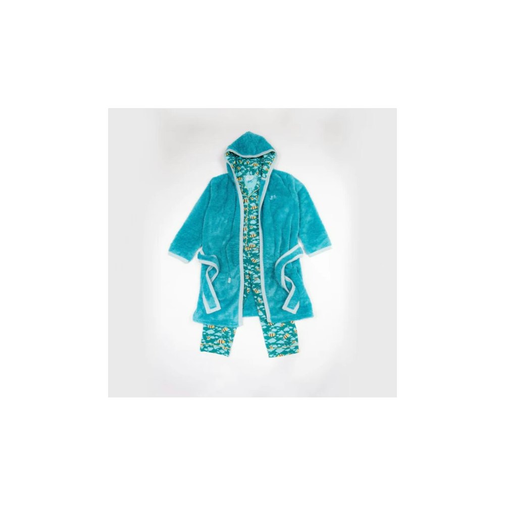 Luca and Rosa Busy Bees Boys Dressing Gown And Button Up Pyjamas Luxury Gift Set