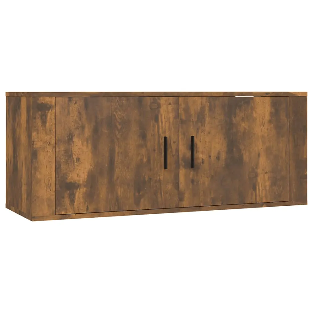 Wall Mounted TV Cabinet Smoked Oak 100x34.5x40 cm 816637 Wall Mounted TV Cabinet Smoked Oak 100x34.5x40 cm 816637