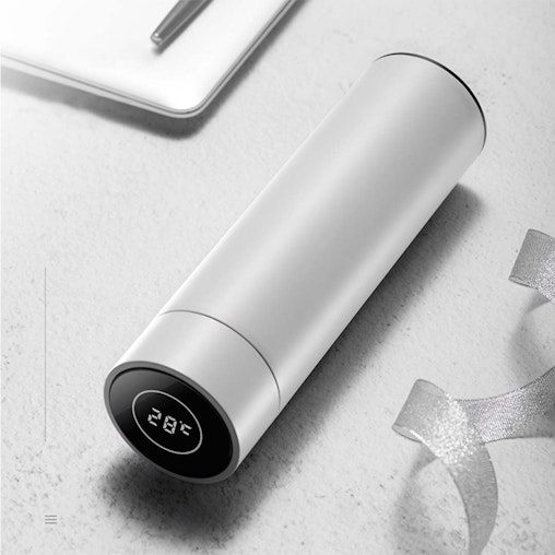 SOGA 2X 500ML Stainless Steel Smart LCD Thermometer Display Bottle Vacuum Flask Thermos White SOGA 2X 500ML Stainless Steel Smart LCD Thermometer Display Bottle Vacuum Flask Thermos White