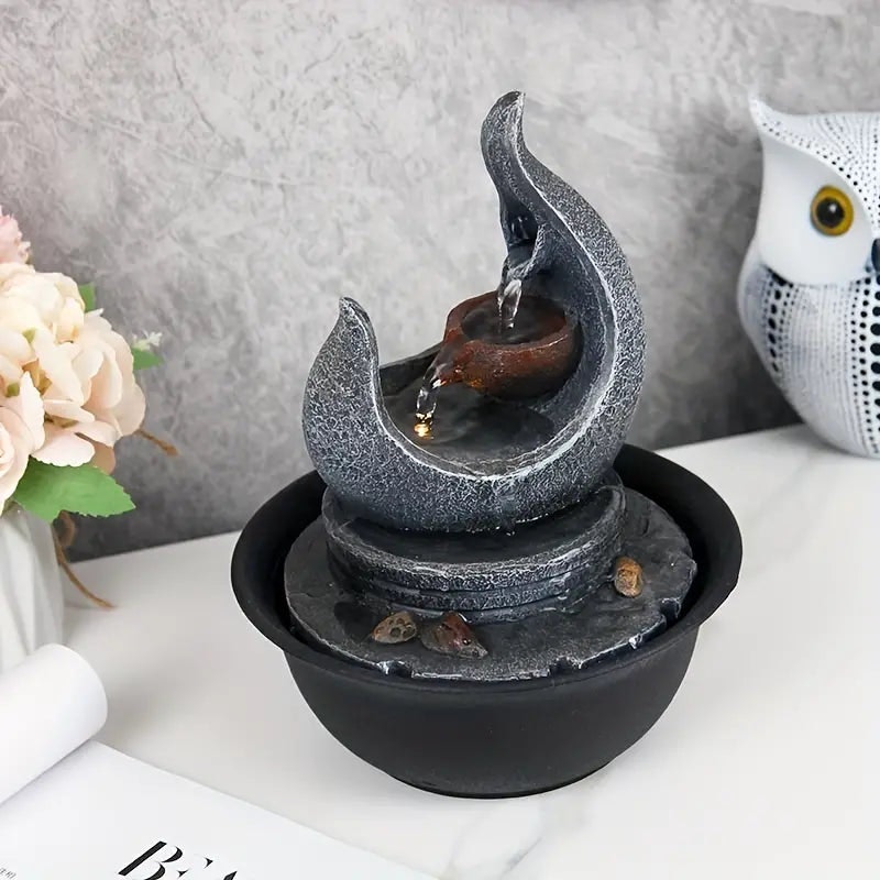 NNETM Moon Fountain USB-Powered Tabletop Waterfall Kit image number null