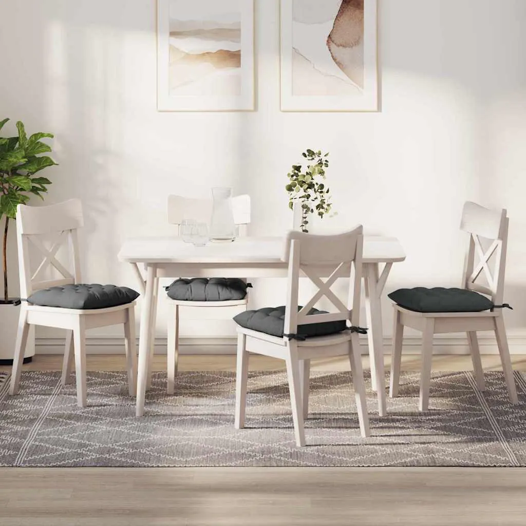 Seat Cushions 4 pcs Dark Grey 40 x 40 x 6 cm Fabric 42015147