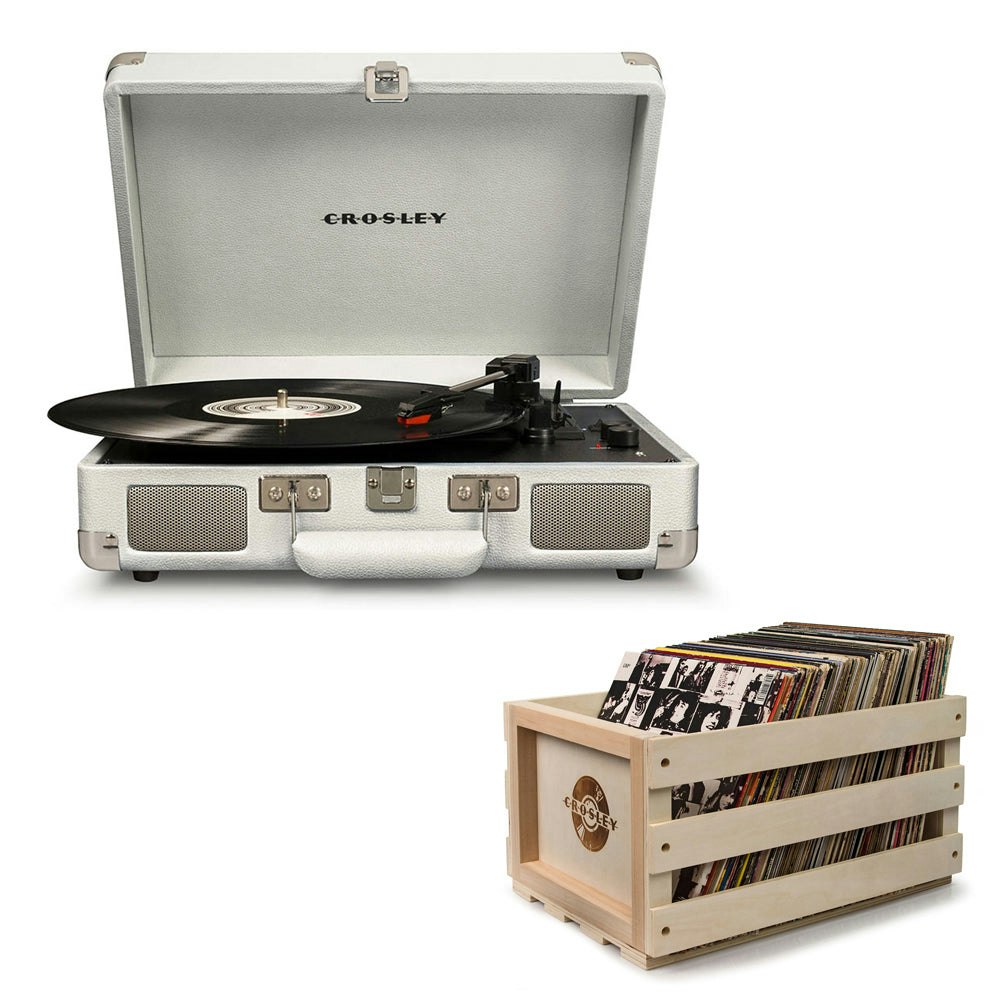 Crosley Cruiser White Sands - Bluetooth Turntable & Record Storage Crate