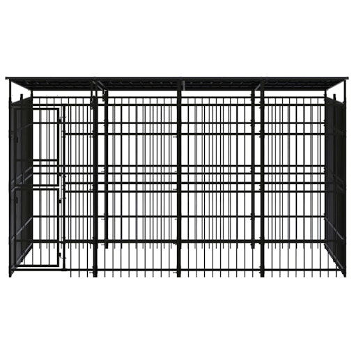 NNEVL Outdoor Dog Kennel with Roof Steel 7.37 m² NNEVL Outdoor Dog Kennel with Roof Steel 7.37 m²