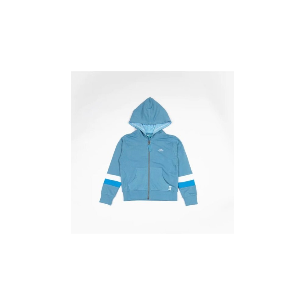 Luca and Rosa Boys Blue Jersey Lounge Hoodie In Organic Cotton