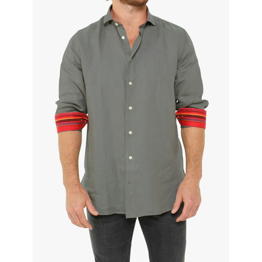 Koy Clothing Safari Khaki Linen - Kenyan Kikoy Detail