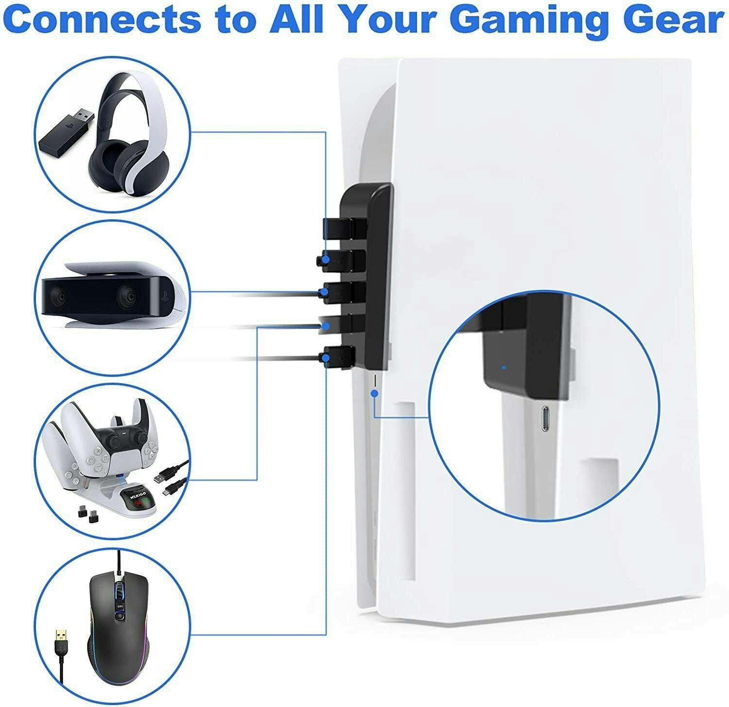 4Port USB 2.0 Hub For PS5 High-Speed Data Transmission Expansion Adapter