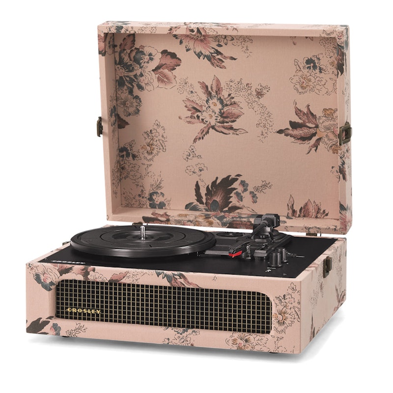 Crosley Voyager Bluetooth Portable Turntable + Entertainment Stand Bundle - Floral image number null