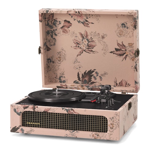 Crosley Voyager Bluetooth Portable Turntable + Entertainment Stand Bundle - Floral Crosley Voyager Bluetooth Portable Turntable + Entertainment Stand Bundle - Floral