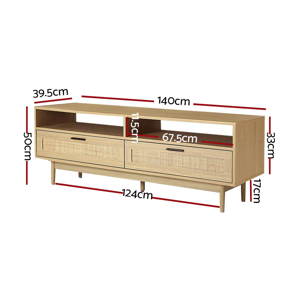 Artiss Rattan Entertainment Unit TV Cabinet TV Stand 140CM