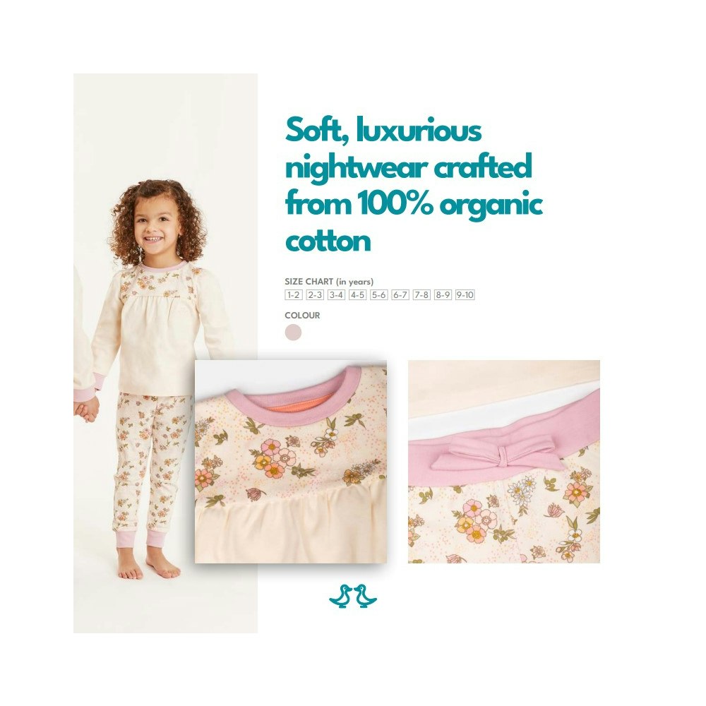 Luca and Rosa Floral Organic Cotton Pyjamas