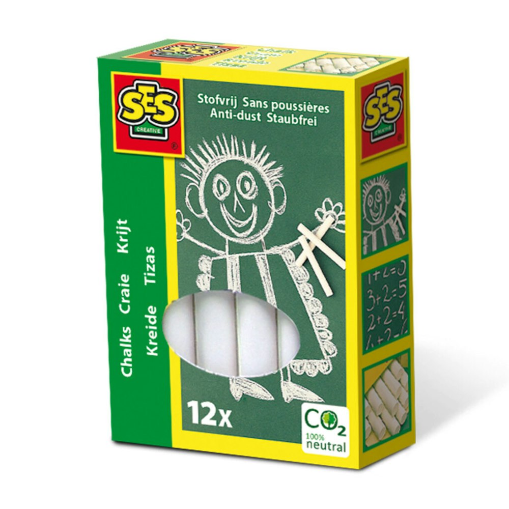 SES Creative Chalks White 12 Pieces