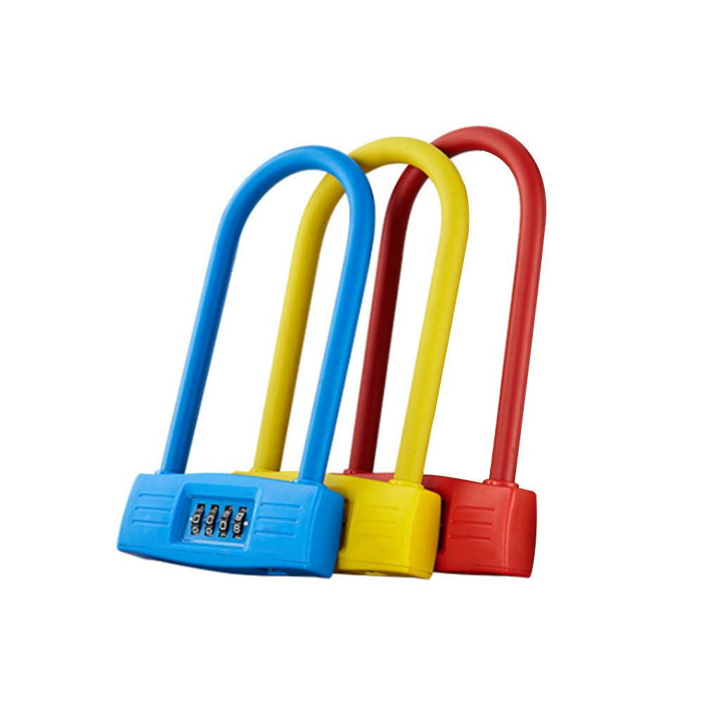 Bicycle U-Lock W/ 4-Digit Security Password Multifunction Bike Accessories - Solid Colour