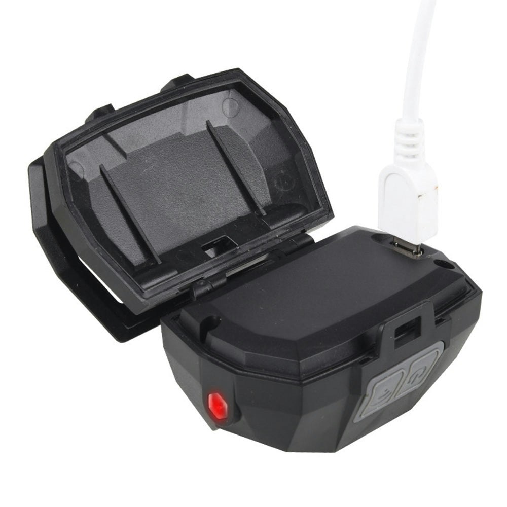 AKEZ Infrared Smart Sensor Waterproof LED Headlamp Flashlight USB Rechargeable E-Bike/Bicycle Accessories - Black