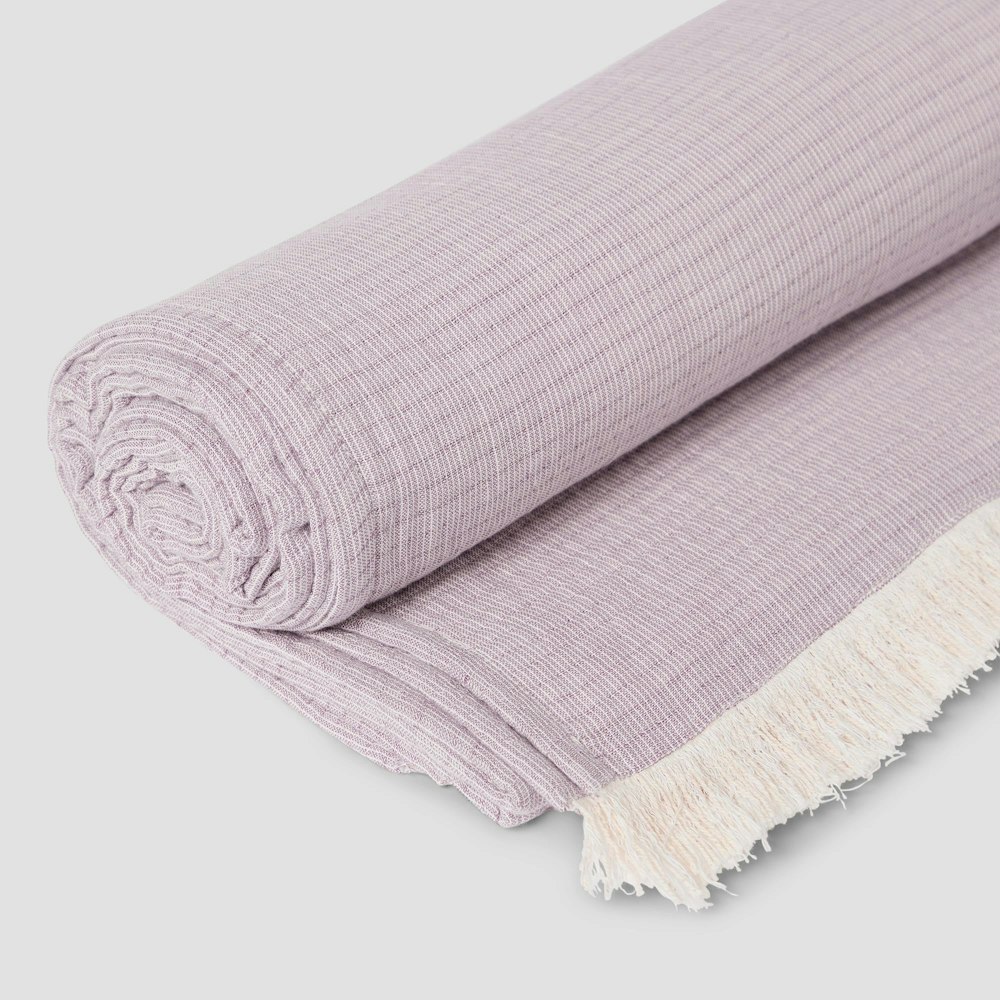 Piglet in Bed Elderberry Cotton Textured Throw