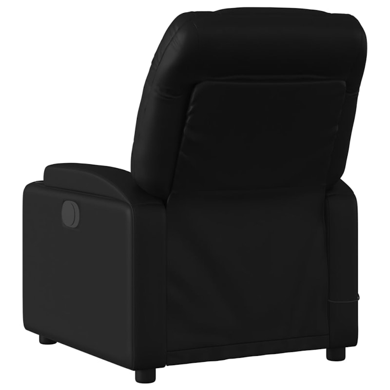 vidaXL Massage Recliner Chair Black Faux Leather image number null