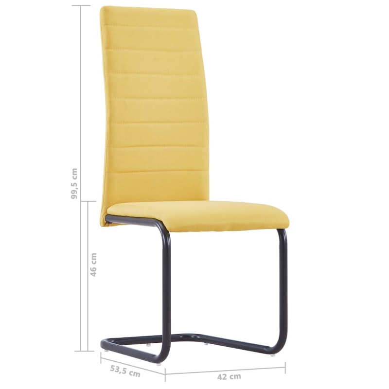 NNEVL Dining Chairs 2 pcs Yellow Fabric image number null