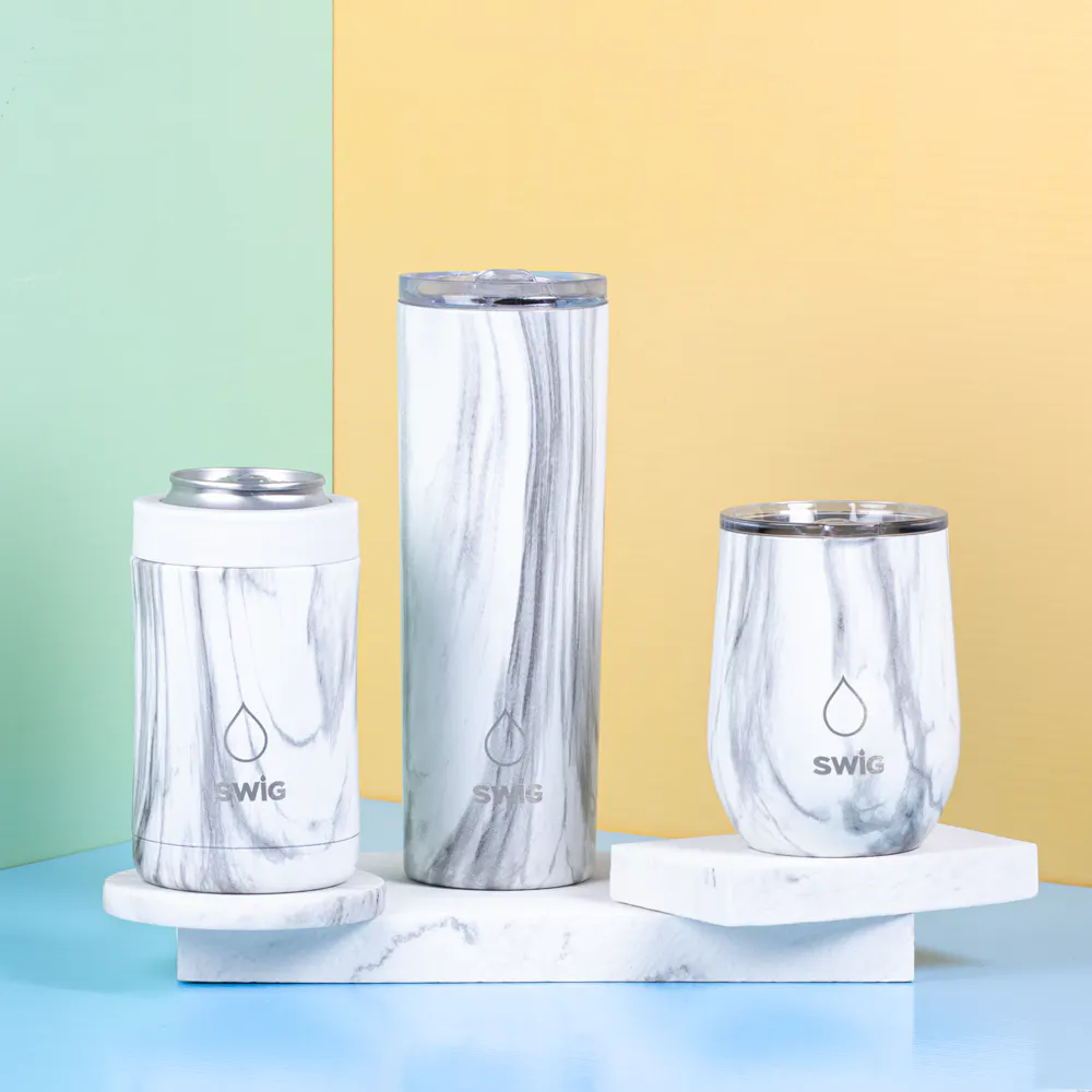 Swig Wine Tumbler White Marble