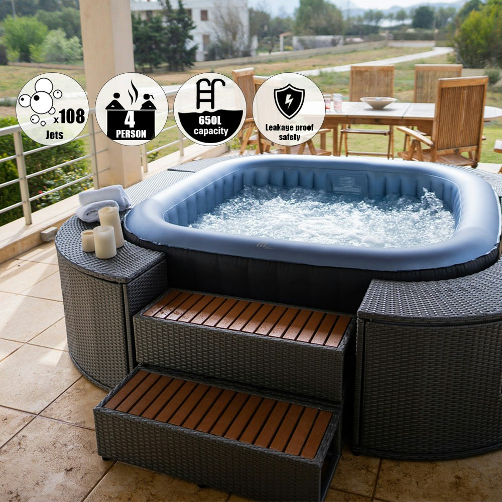 MSPA 4 Person C-TE041 Luxury Inflatable Portable Spa Pool Hot Tub Bath