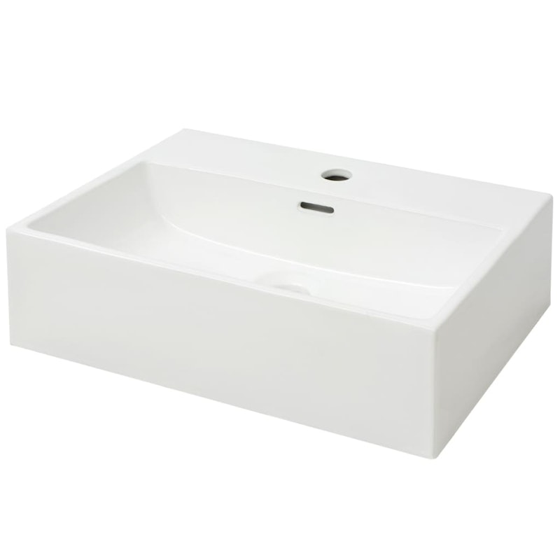 NNEVL Basin with Faucet Hole Ceramic White 51.5x38.5x15 cm image number null