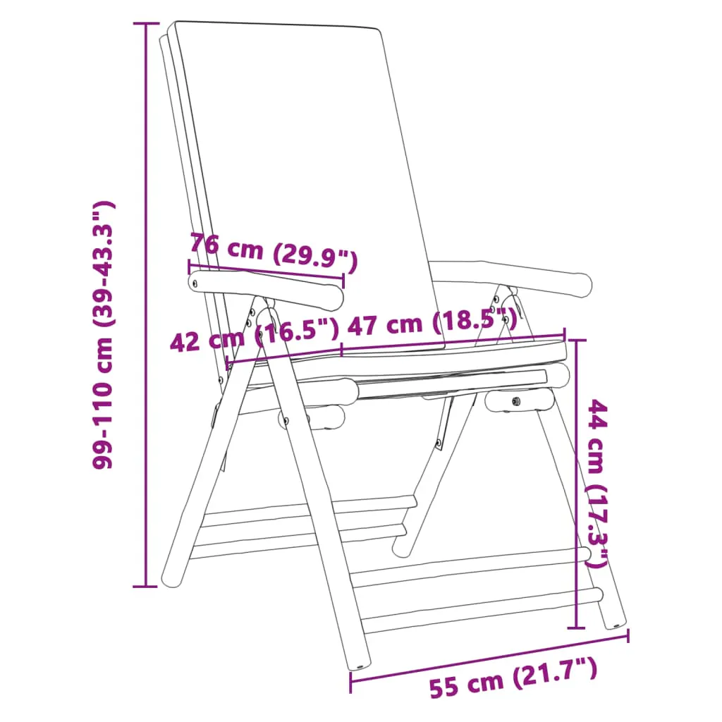 4 Piece Folding Garden Reclining Chairs with Cream White Cushions Bamboo 3208927
