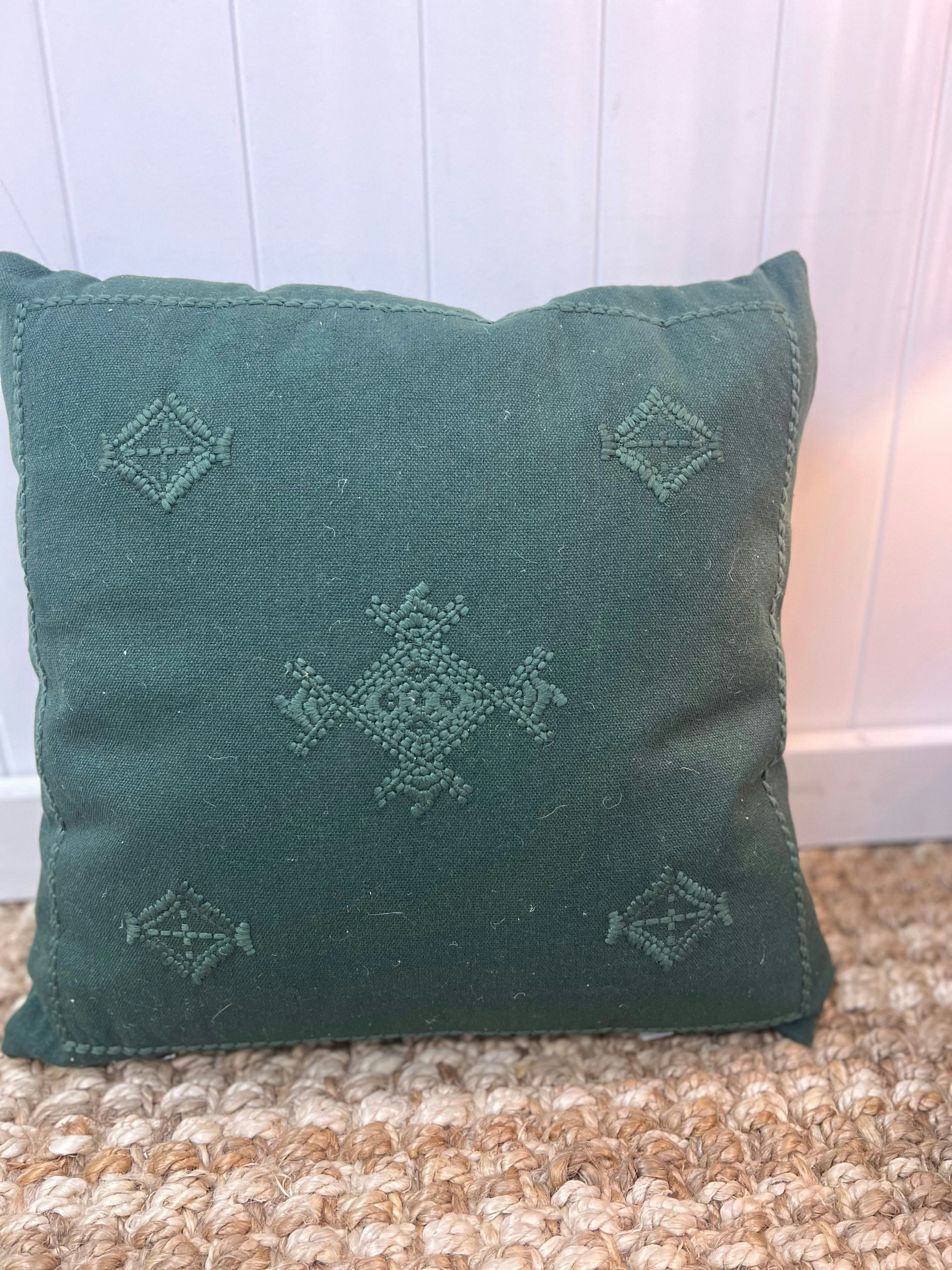 Innez Embroidey Cushion Deep Green 50 x 50cm