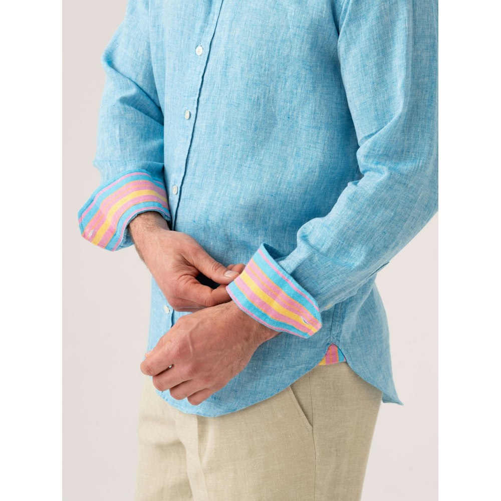 Koy Clothing Nyota Turquoise Linen Shirt
