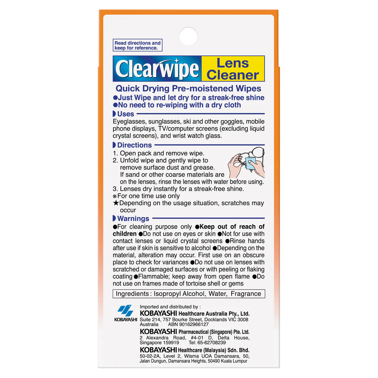 Clearwipe Lens Cleaner 40 Wipes