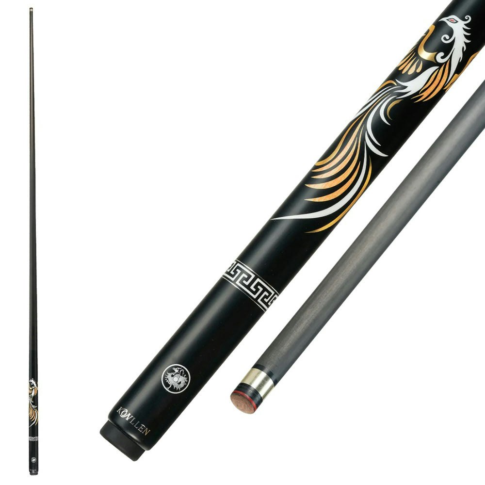 Konllen ZQ 145cm One Piece Snooker Cue Maple Wood 18.5-20OZ Billiard Cue - Yellow&Black