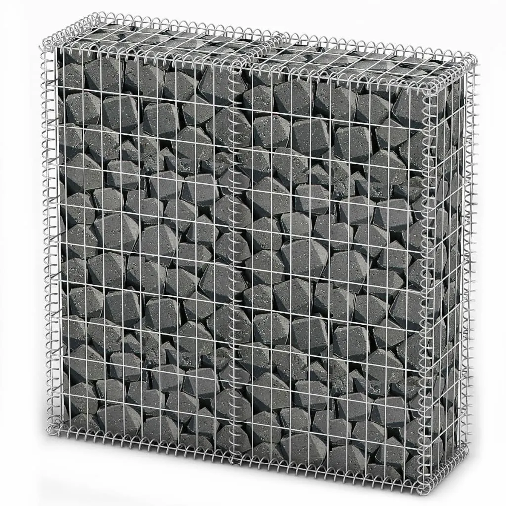 Gabion Basket with Lids Galvanised Wire 100 x 100 x 30 cm 141041 Gabion Basket with Lids Galvanised Wire 100 x 100 x 30 cm 141041