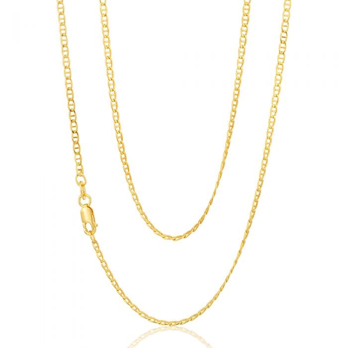 9ct Yellow Gold Silver Filled Anchor 50 Gauge Chain in 50cm