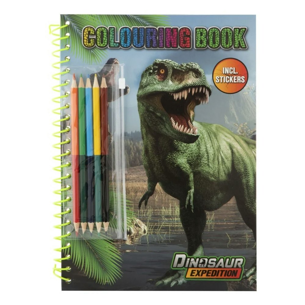 Totum Dino Colouring Book A4, 30 Sheets +5 Pencils