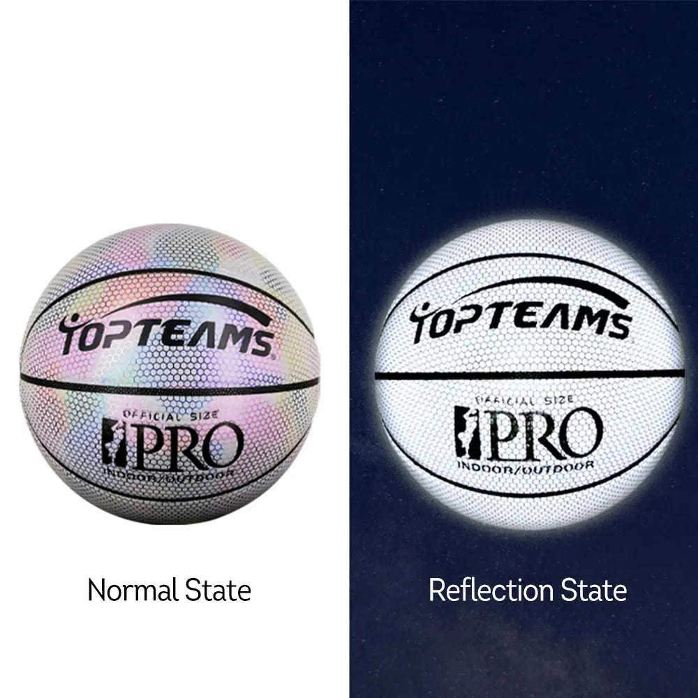 BALLSTRIKE LIGHTSIZE7 Size 7 Light Reflection Basketball Excellent Bounce Game Ball Indoor Outdoor - White