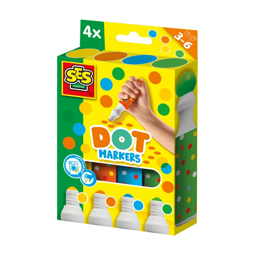 SES Creative Dot Markers - 4 Colours Xxl