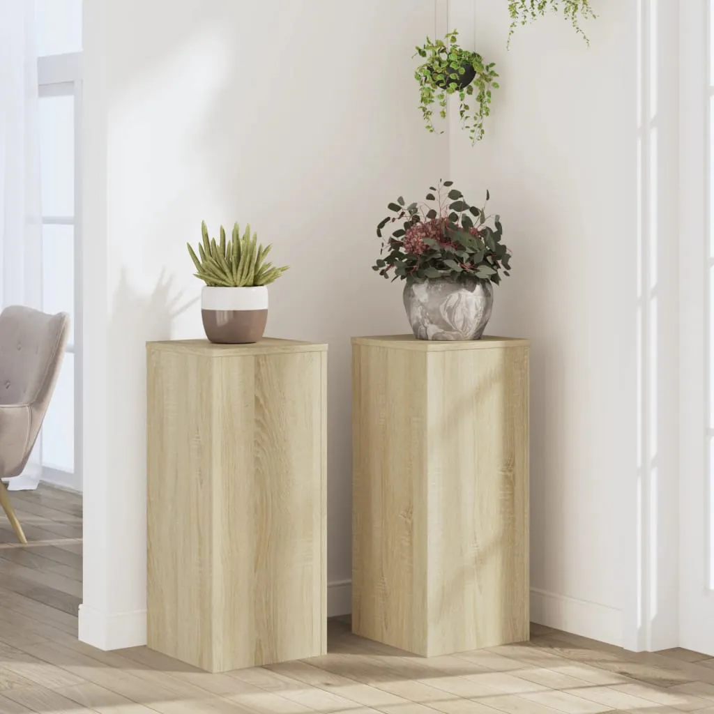 Plant Stands 2 pcs Sonoma Oak 30x30x70 cm Engineered Wood 852926