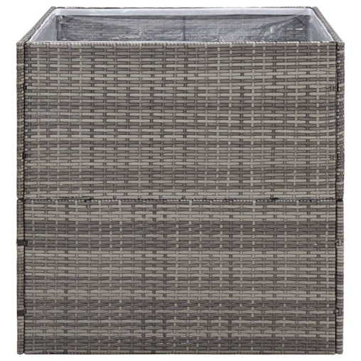 NNEVL Garden Planter Grey 80x80x80 cm Poly Rattan NNEVL Garden Planter Grey 80x80x80 cm Poly Rattan