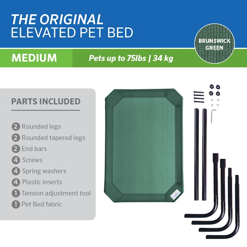The Original Elevated Pet Bed by Coolaroo, Medium, Brunswick Green The Original Elevated Pet Bed by Coolaroo, Medium, Brunswick Green