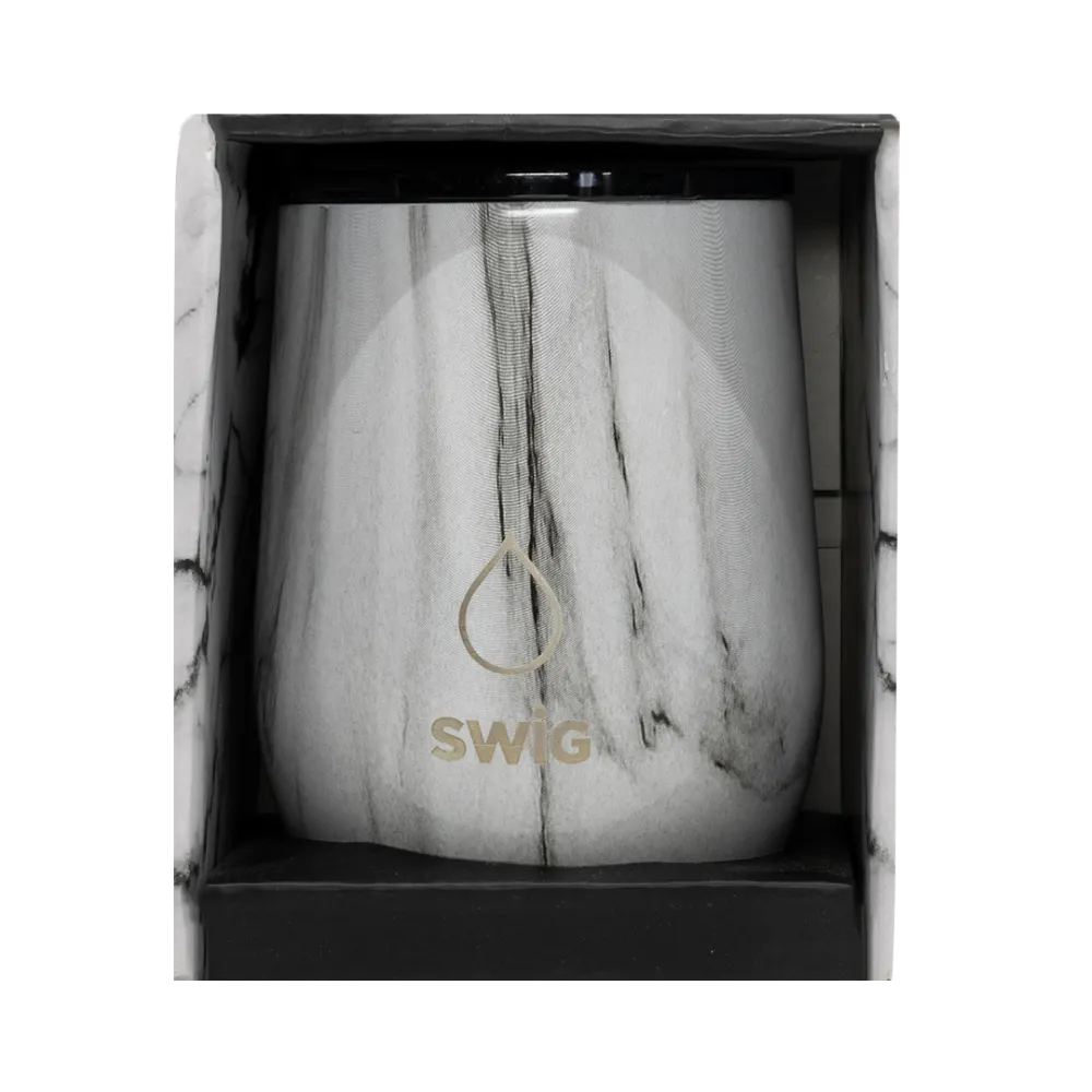 Swig Wine Tumbler White Marble