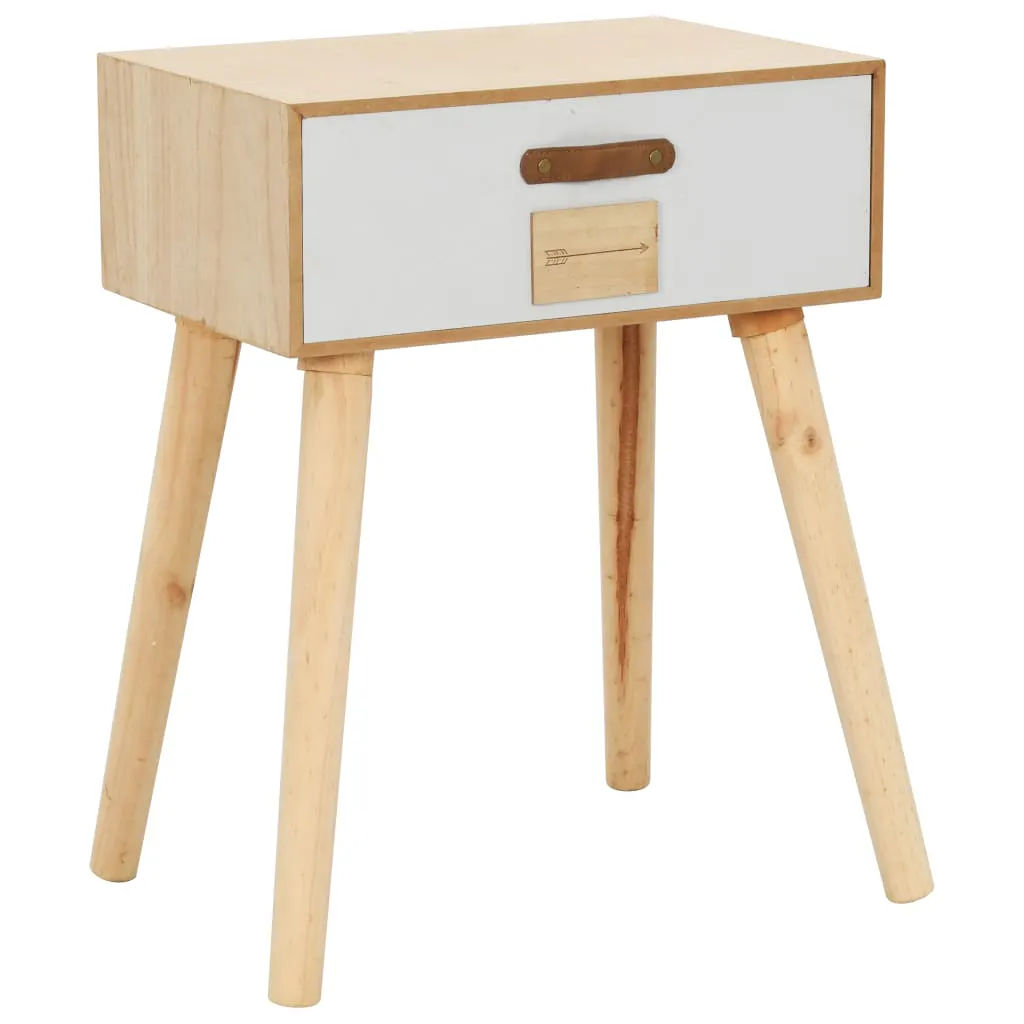 Bedside Table with a Drawer 44x30x58.5 cm Solid Pinewood 247394 Bedside Table with a Drawer 44x30x58.5 cm Solid Pinewood 247394