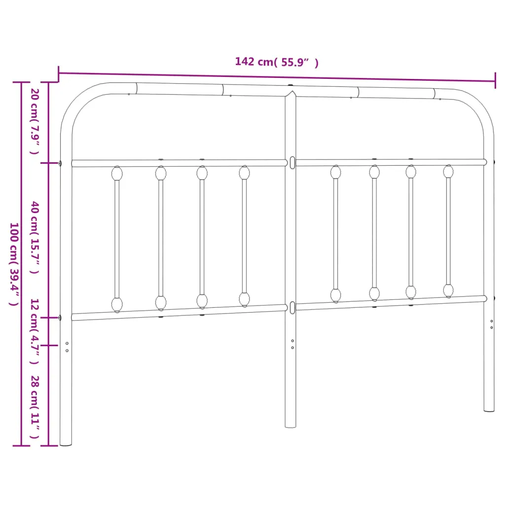 Metal Replace Headboard White 135 cm 352659