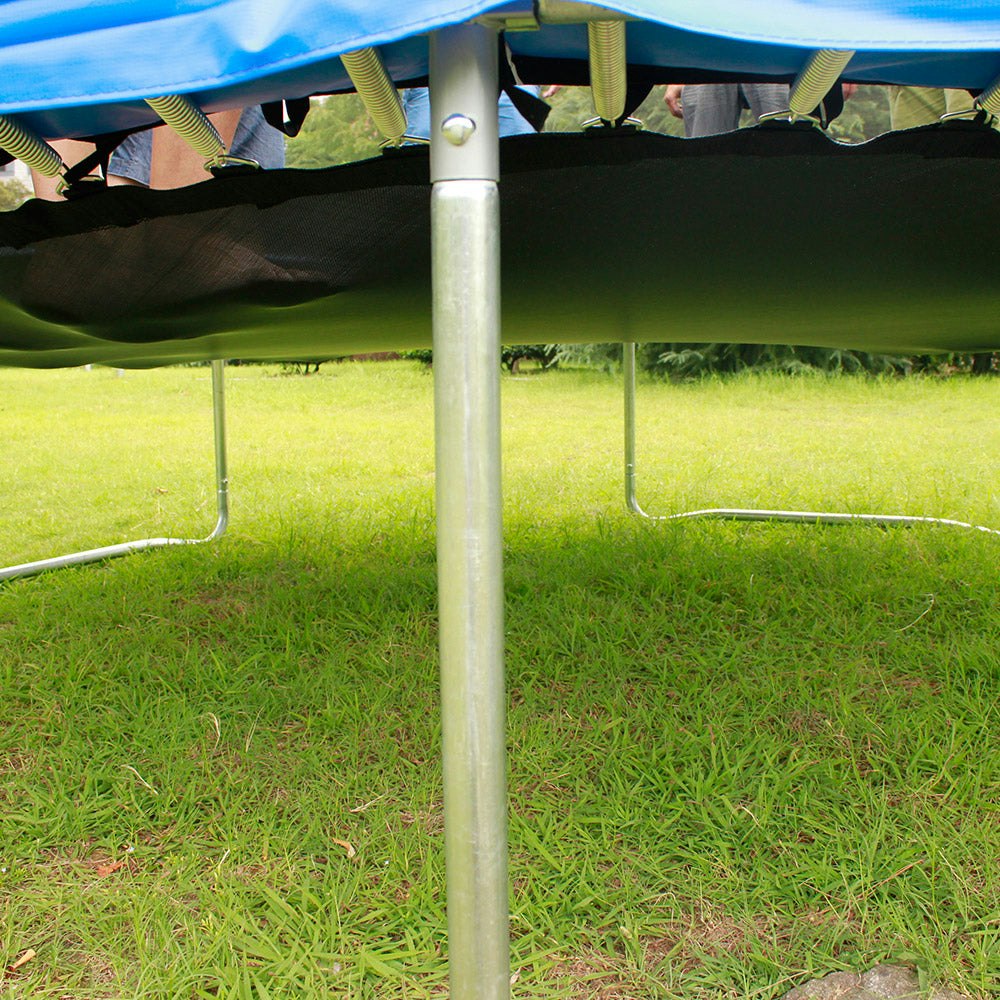 Pop Master 15FT Flat Trampoline 3-Layer Ladder Safety Net Home Backyard