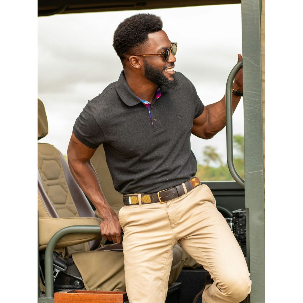 Koy Clothing Kugawana Charcoal Polo Shirt