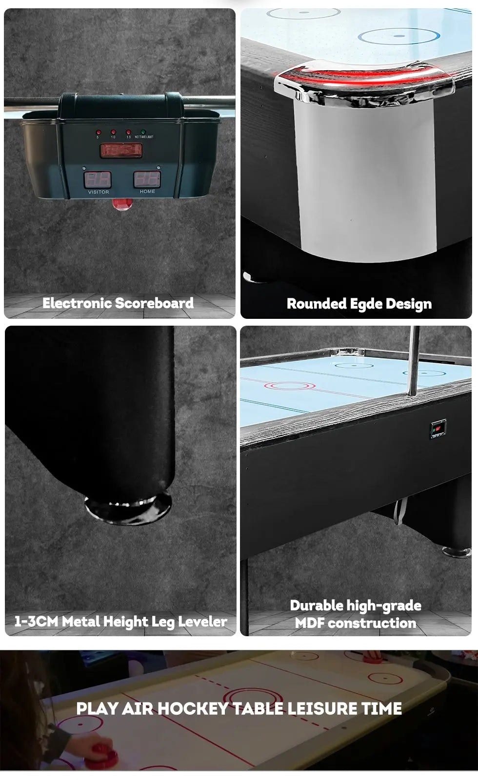 MACE AH08 7FT Air Hockey Table with Bridge Electronic Scoreboard