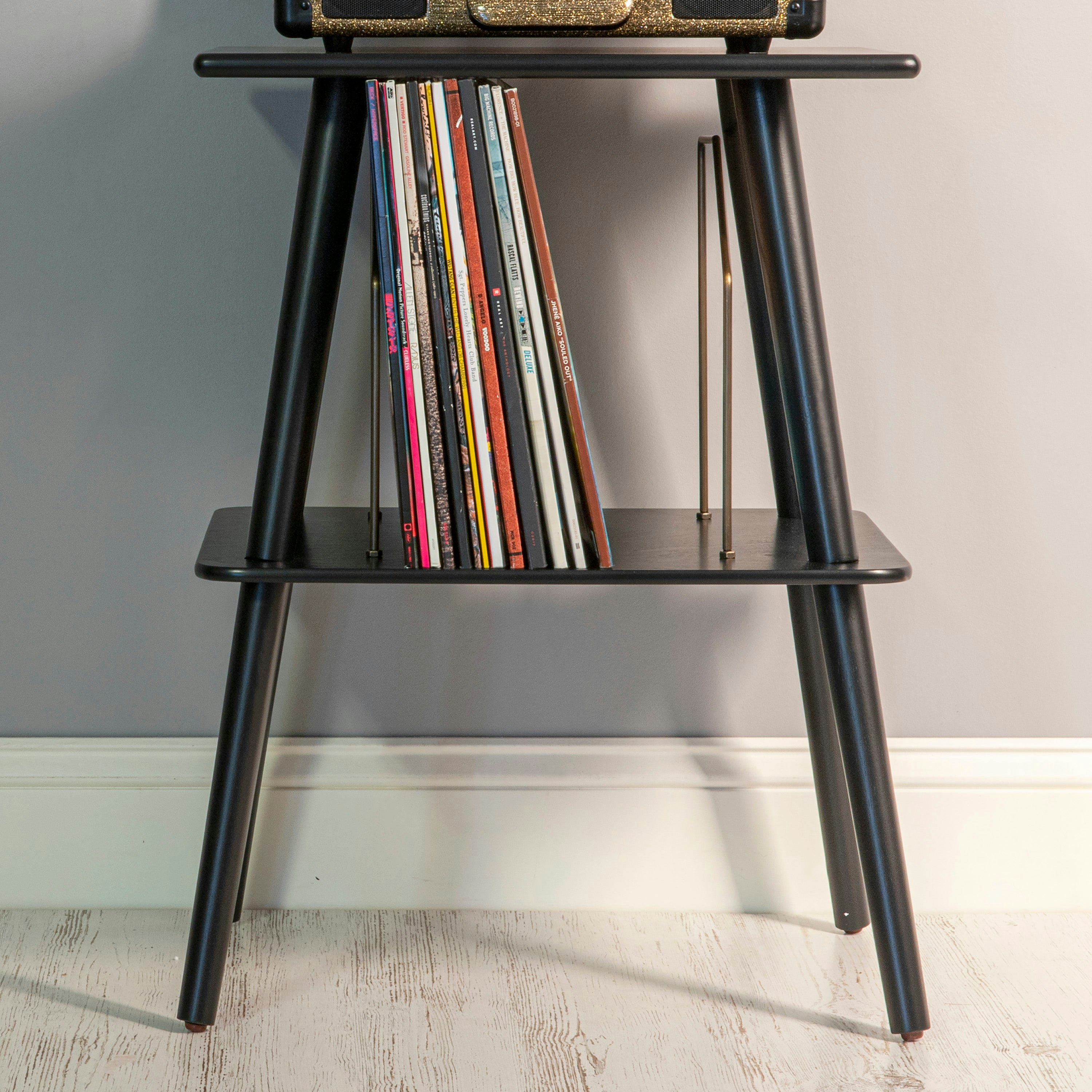 Crosley Voyager Bluetooth Portable Turntable + Entertainment Stand Bundle - Dark Aegean