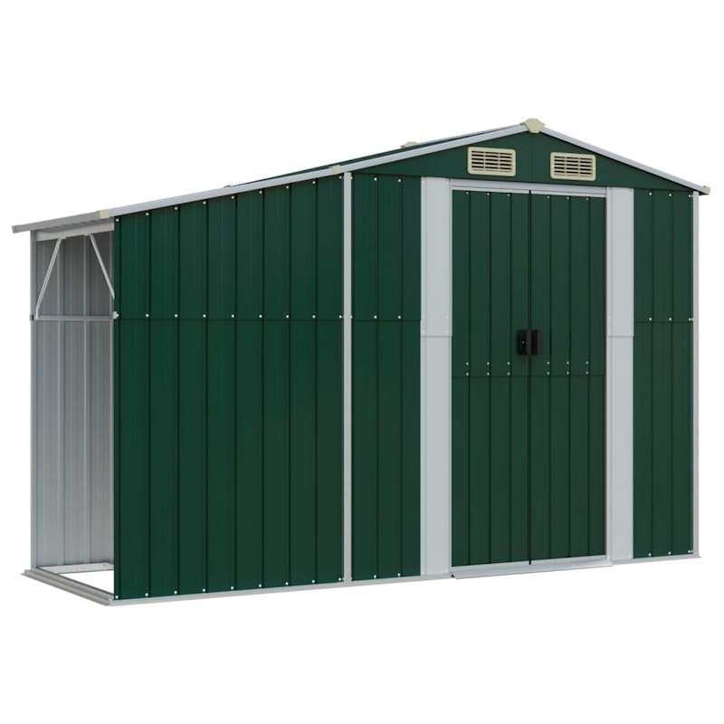 NNEVL Garden Shed Green 277x365.5x179 cm Galvanised Steel image number null