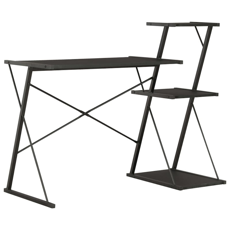 NNEVL Desk with Shelf Black 116x50x93 cm image number null