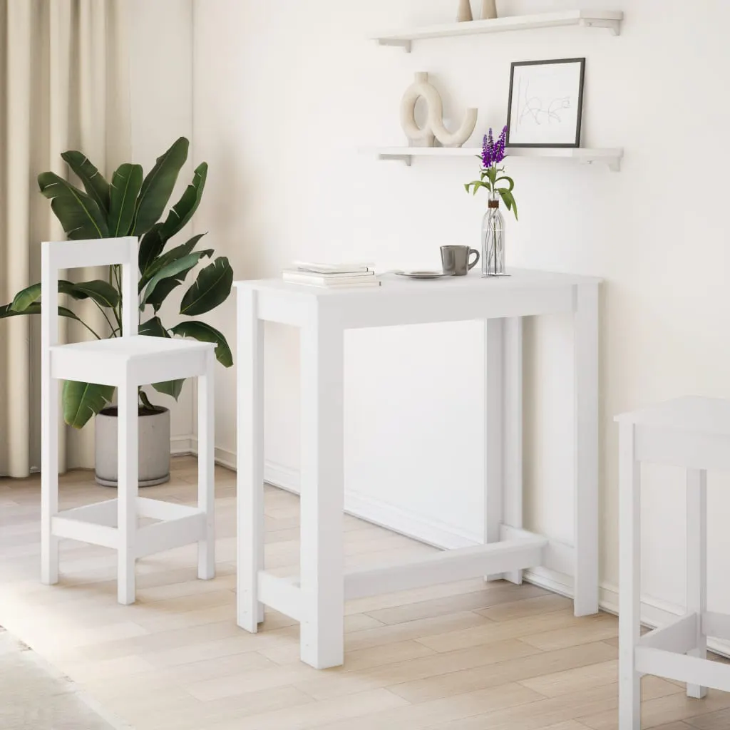 Bar Table White 102x50x103.5 cm Engineered Wood 854409