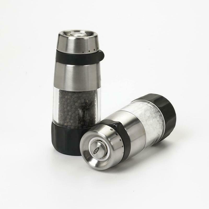 Oxo Good Grips Accent Mess-Free Stainless Steel Salt & Pepper Grinder 2Pc image number null