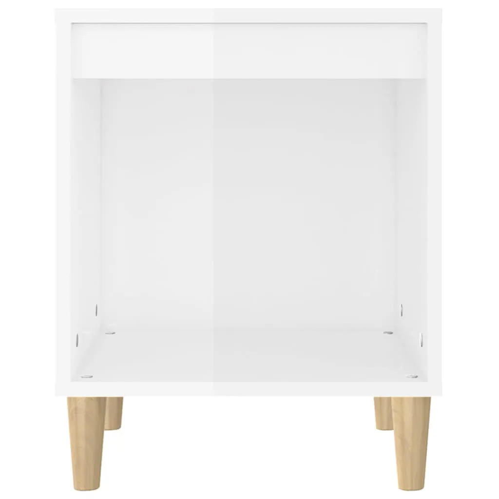 Bedside Cabinet High Gloss White 40x35x50 cm Engineered Wood 821862